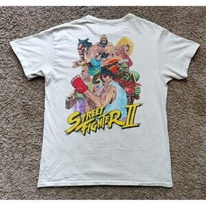 Street Fighter 2 T-Shirt Men's Medium Tan Short Sleeve